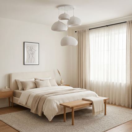Brilagi - Luster na sajli WABI SABI 4xE27/40W/230V prečnik 95 cm bela