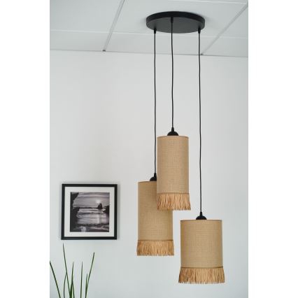 Brilagi - Luster na sajli WINNETOU TUBES 3xE27/15W/230V braon/crna