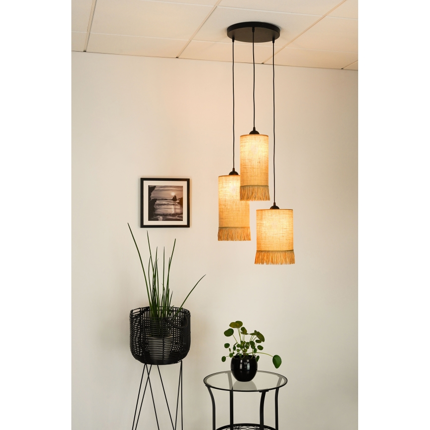 Brilagi - Luster na sajli WINNETOU TUBES 3xE27/15W/230V braon/crna