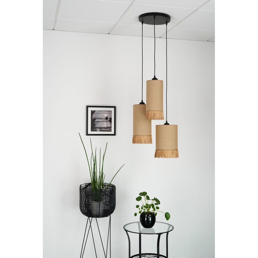 Brilagi - Luster na sajli WINNETOU TUBES 3xE27/15W/230V braon/crna
