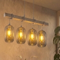 BRILAGI - Luster na sajli WOOD GLASS 4xE27/60W/230V borovina/siva/zadimljeno-siva
