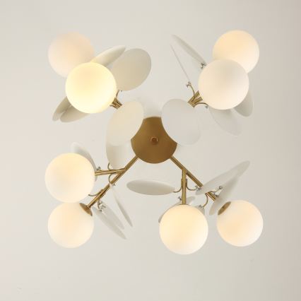 Brilagi - Luster na šipci BALMO 8xG9/9W/230V prečnik 60 cm zlatna/bela