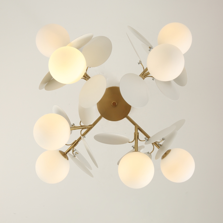 Brilagi - Luster na šipci BALMO 8xG9/9W/230V prečnik 60 cm zlatna/bela