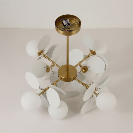 Brilagi - Luster na šipci BALMO 8xG9/9W/230V prečnik 60 cm zlatna/bela