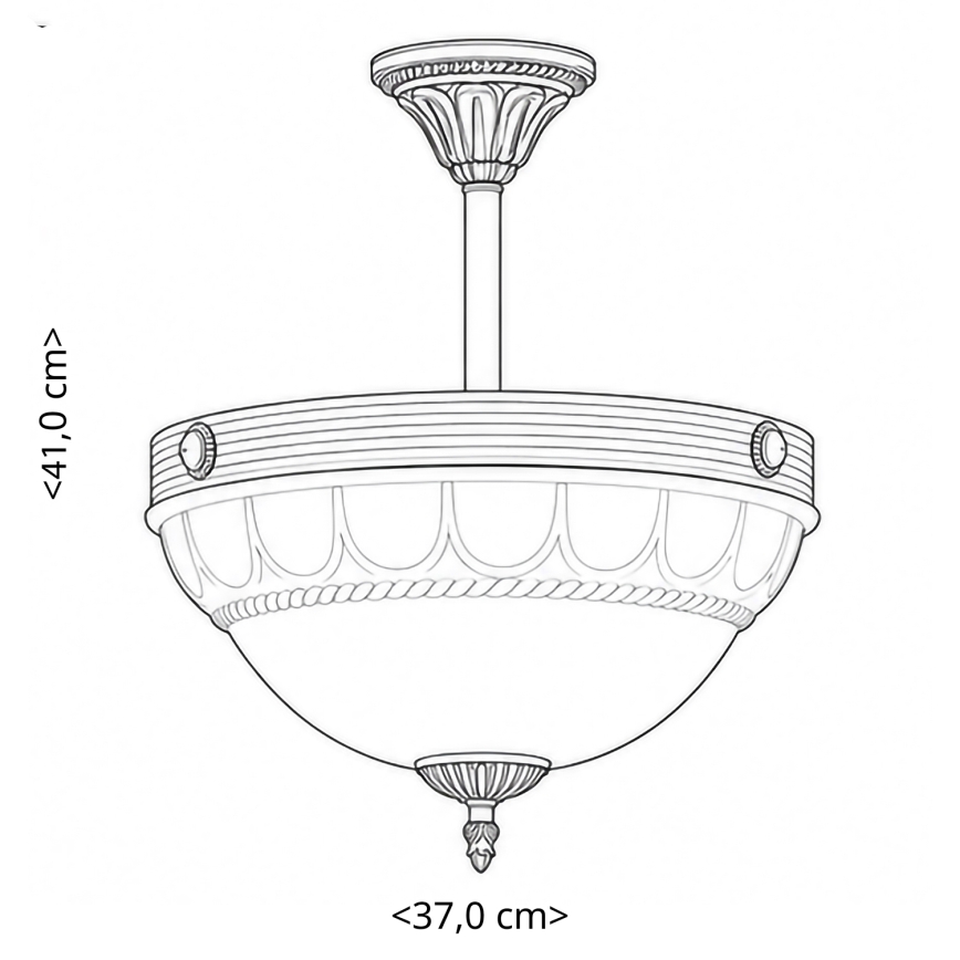 BRILAGI - Luster na šipci DAHLIA 3xE27/40W/230V prečnik 37 cm mesing