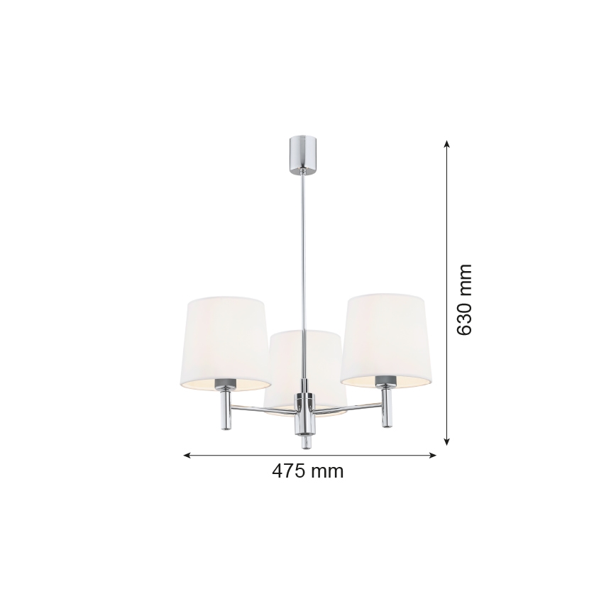 Brilagi - Luster na šipci MONTE 3xE27/15W/230V krem/sjajni hrom
