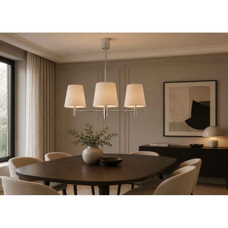 BRILAGI - Luster na šipci MONTE 3xE27/60W/230V krem/sjajni hrom