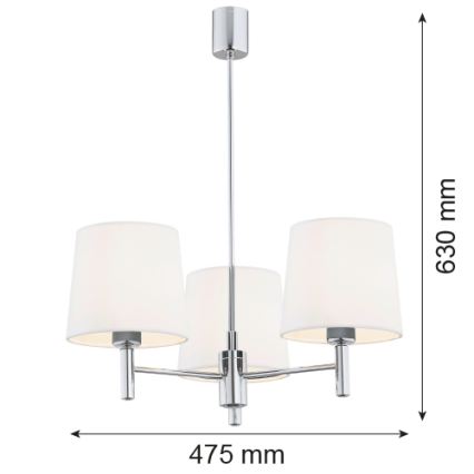 BRILAGI - Luster na šipci MONTE 3xE27/60W/230V krem/sjajni hrom