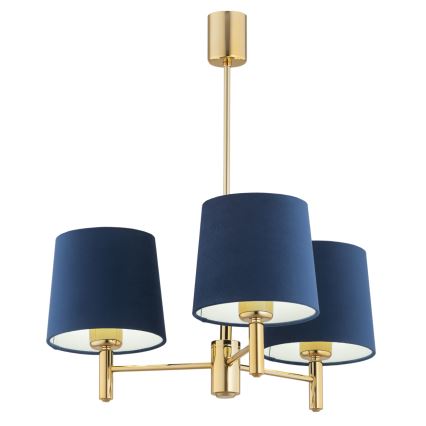 BRILAGI - Luster na šipci MONTE 3xE27/60W/230V plava/zlatna