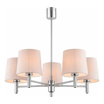 Brilagi - Luster na šipci MONTE 5xE27/15W/230V bež/sjajni hrom
