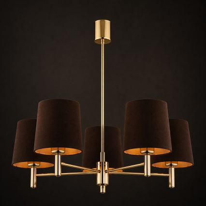 Brilagi - Luster na šipci MONTE 5xE27/15W/230V braon/zlatna