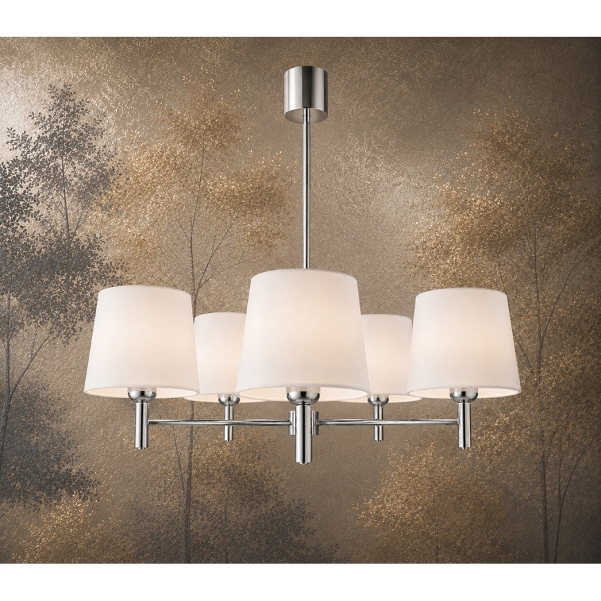 Brilagi - Luster na šipci MONTE 5xE27/15W/230V krem/sjajni hrom
