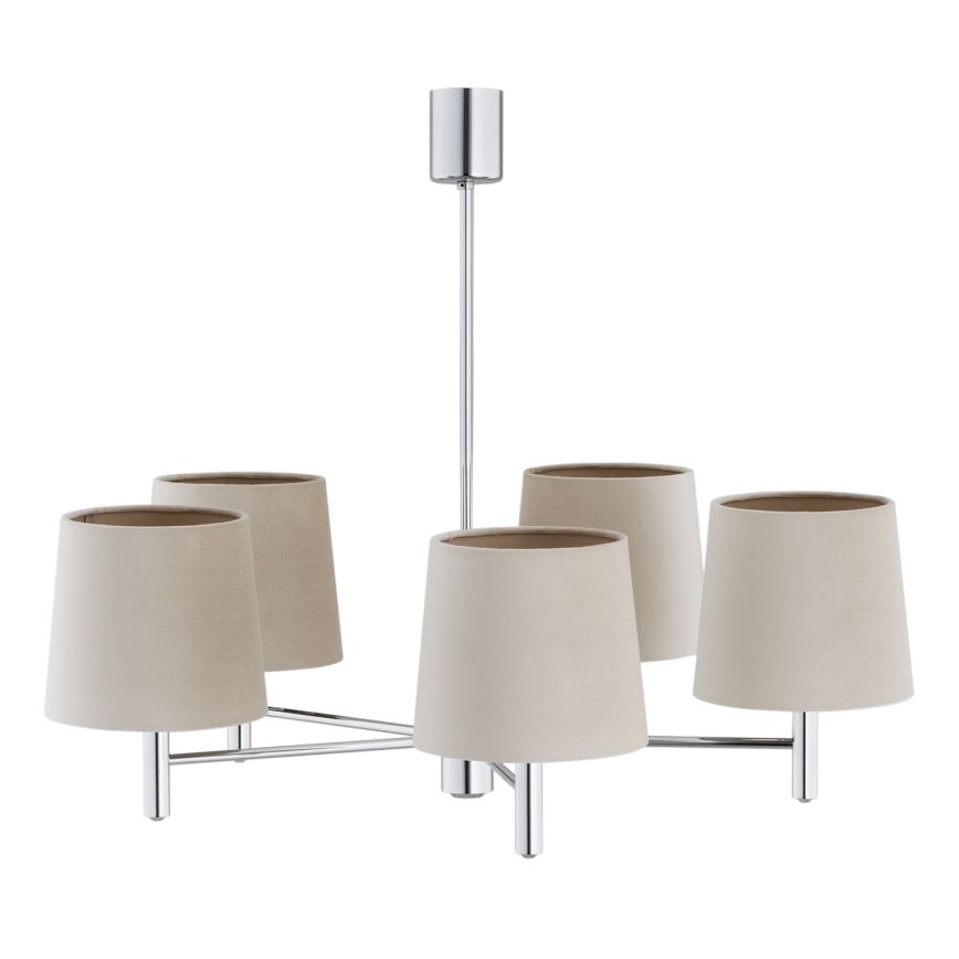 BRILAGI - Luster na šipci MONTE 5xE27/60W/230V bež/sjajni hrom