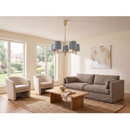 BRILAGI - Luster na šipci MONTE 5xE27/60W/230V plava/zlatna