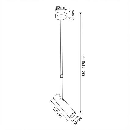 Brilagi - Luster na šipci SELE 1xGU10/30W/230V crne boje