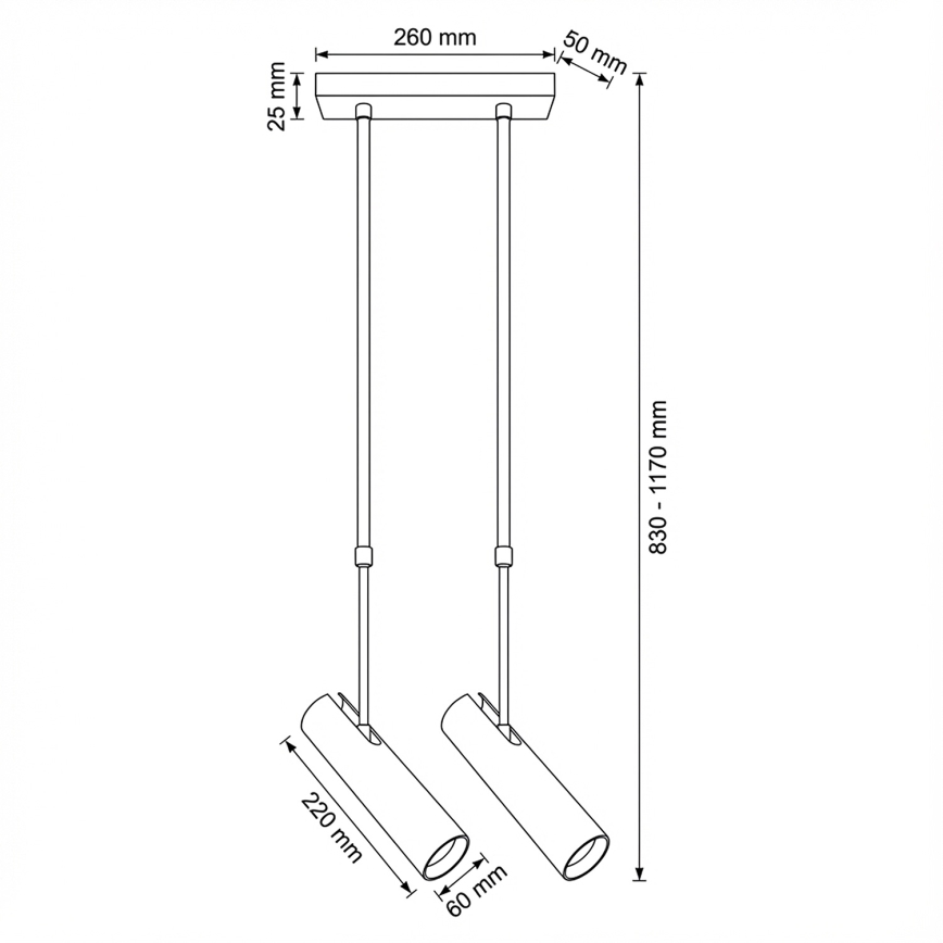 Brilagi - Luster na šipci SELE 2xGU10/30W/230V bež