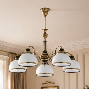 BRILAGI - Luster na šipci TAURUS 5xE27/15W/230V prečnik 70 cm bronza