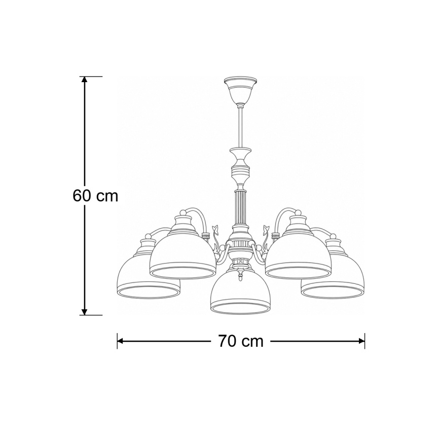 BRILAGI - Luster na šipci TAURUS 5xE27/15W/230V prečnik 70 cm bronza