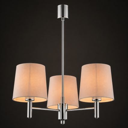 Brilagi - Luster na štapu MONTE 3xE27/15W/230V bež/sjajni hrom
