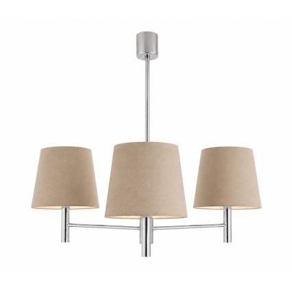 Brilagi - Luster na štapu MONTE 3xE27/15W/230V bež/sjajni hrom
