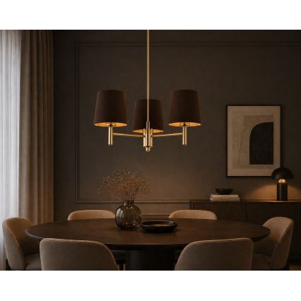 Brilagi - Luster na štapu MONTE 3xE27/15W/230V braon/zlatna