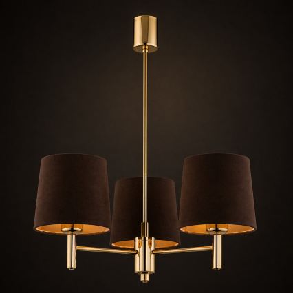 Brilagi - Luster na štapu MONTE 3xE27/15W/230V braon/zlatna