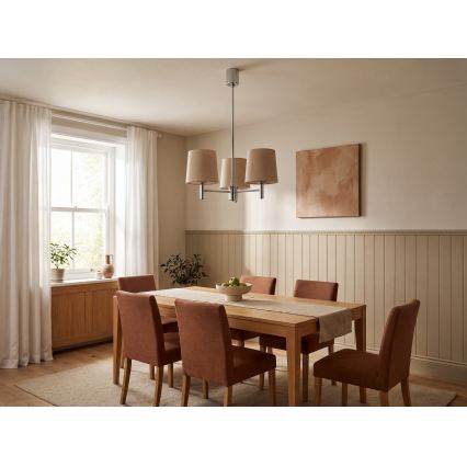 BRILAGI - Luster na štapu MONTE 3xE27/60W/230V bež/sjajni hrom