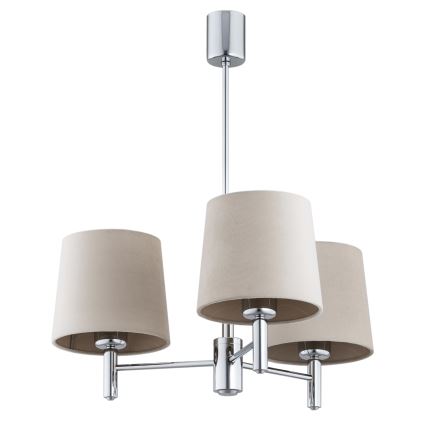 BRILAGI - Luster na štapu MONTE 3xE27/60W/230V bež/sjajni hrom