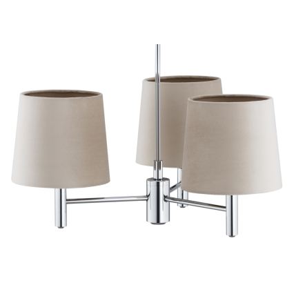 BRILAGI - Luster na štapu MONTE 3xE27/60W/230V bež/sjajni hrom