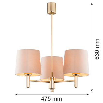 BRILAGI - Luster na štapu MONTE 3xE27/60W/230V bež/zlatan