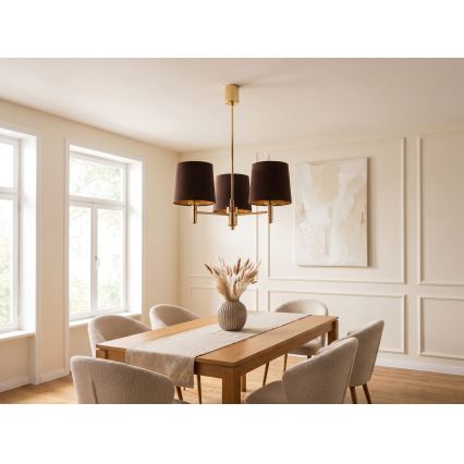 BRILAGI - Luster na štapu MONTE 3xE27/60W/230V braon/zlatna