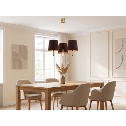 BRILAGI - Luster na štapu MONTE 3xE27/60W/230V braon/zlatna