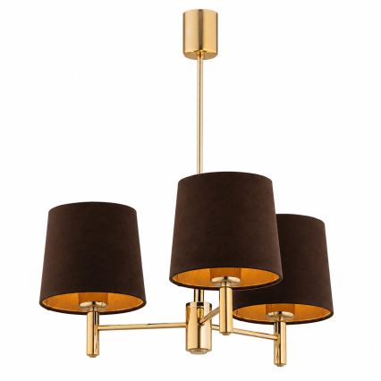 BRILAGI - Luster na štapu MONTE 3xE27/60W/230V braon/zlatna