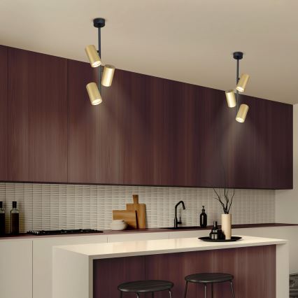 Brilagi - Luster na štapu SELE VERTICAL 3xGU10/30W/230V crna/zlatna