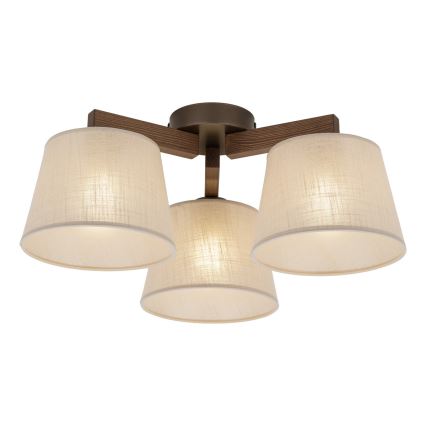 Brilagi - Nadgradni plafonski luster LATTE 3xE27/15W/230V borovica/bež