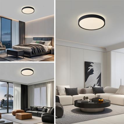 Brilagi - prigušiva LED stropna svetiljka ORINO LED/54W/230V 3000-6000K crna prečnik 43 cm + daljinski upravljač