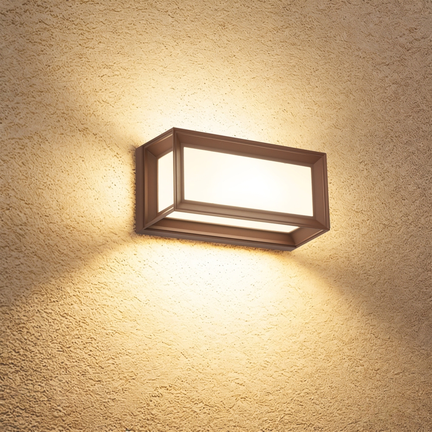Brilagi - LED spoljašnje zidno svetlo sa senzorom PARKER LED/12W/230V braon IP44