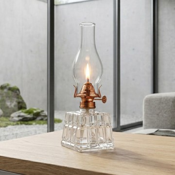 Brilagi - petrolejska lampa MERLIN prozirna/bronzana/patina