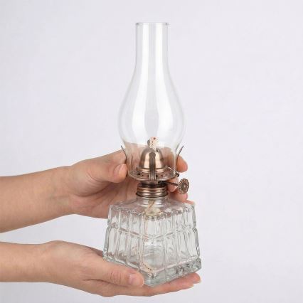 Brilagi - petrolejska lampa MERLIN prozirna/bronzana/patina