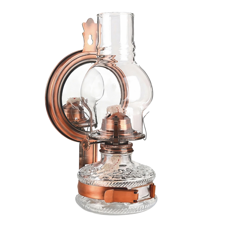 Brilagi - Petrolejska lampa sa ogledalom MERLIN brončana/patina