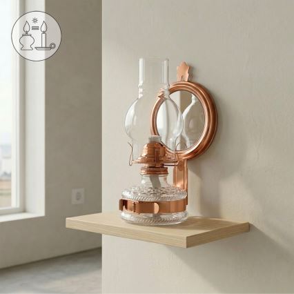 Brilagi - Petrolejska lampa sa ogledalom MERLIN brončana/patina