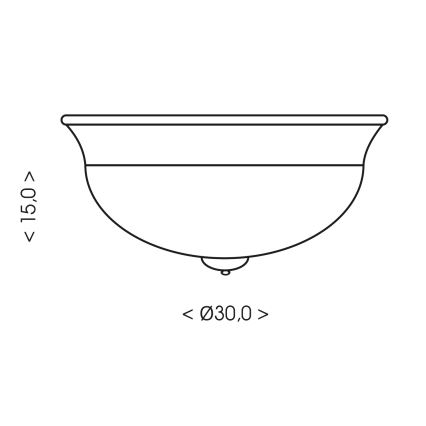 Brilagi - Plafonska lampa FRESCO 2xE27/40W/230V prečnik 30 cm bakarna
