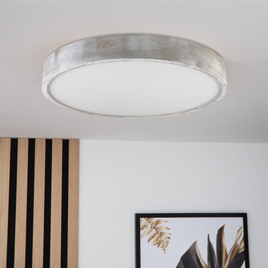 Brilagi - Plafonska lampa PINO 3xE27/15W/230V borovina/srebrna prečnik 47,5 cm