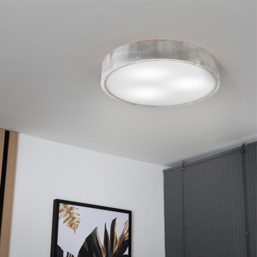 Brilagi - Plafonska lampa PINO 3xE27/15W/230V borovina/srebrna prečnik 47,5 cm