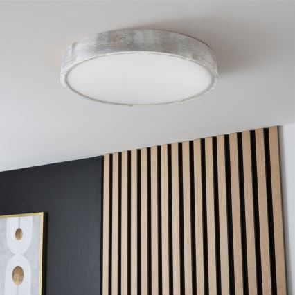 Brilagi - Plafonska lampa PINO 3xE27/15W/230V borovina/srebrna prečnik 47,5 cm