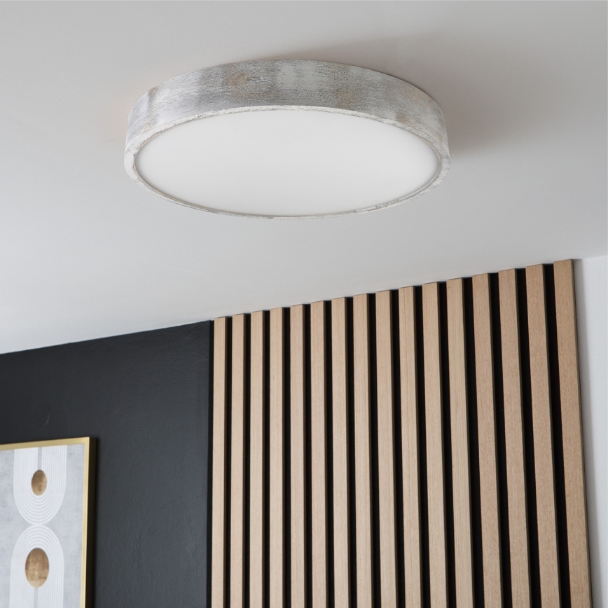 Brilagi - Plafonska lampa PINO 3xE27/15W/230V borovina/srebrna prečnik 47,5 cm