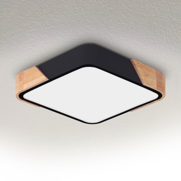 Brilagi - plafonska LED svetiljka PILANA LED/24W/230V hrast/crna 32x32 cm