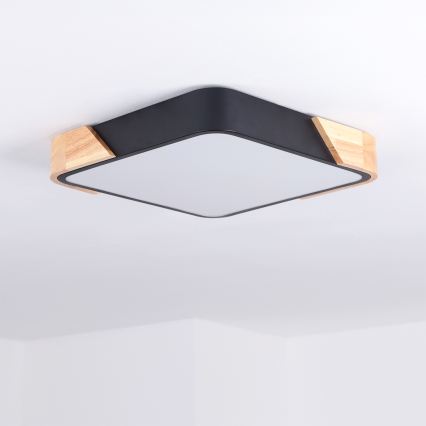 Brilagi - plafonska LED svetiljka PILANA LED/24W/230V hrast/crna 32x32 cm
