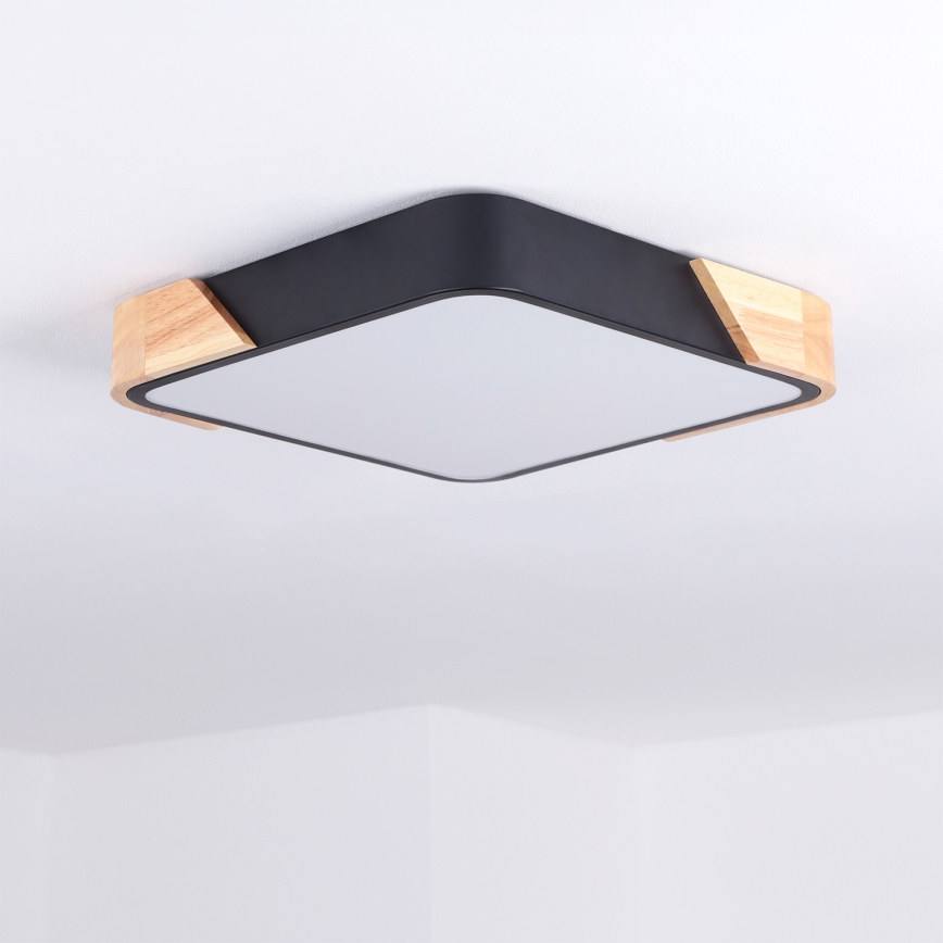 Brilagi - plafonska LED svetiljka PILANA LED/24W/230V hrast/crna 32x32 cm