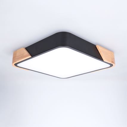 Brilagi - plafonska LED svetiljka PILANA LED/24W/230V hrast/crna 32x32 cm